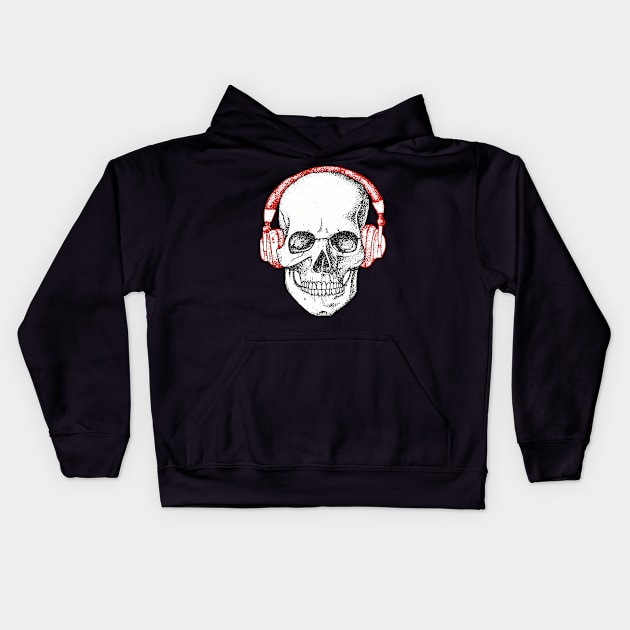 DJ Skull Kids Hoodie by lightbulbmcoc